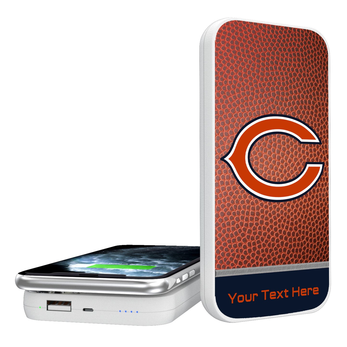 Chicago Bears Personalized Football Design 5000 mAh Wireless Powerbank
