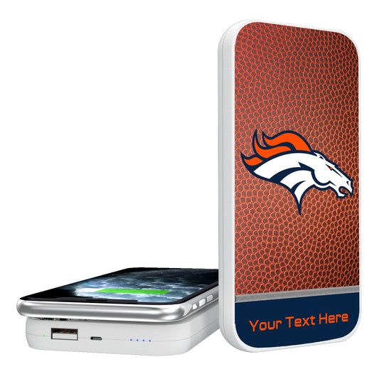 Denver Broncos Personalized Football Design 5000 mAh Wireless Powerbank