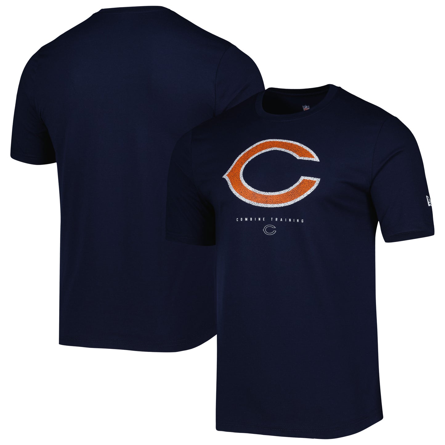 Men's New Era Navy Chicago Bears Combine Authentic Ball Logo T-Shirt