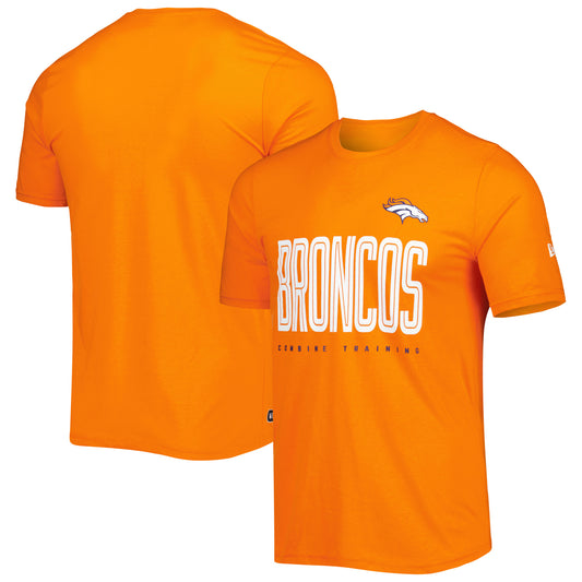 Men's New Era Orange Denver Broncos Combine Authentic Training Huddle Up T-Shirt