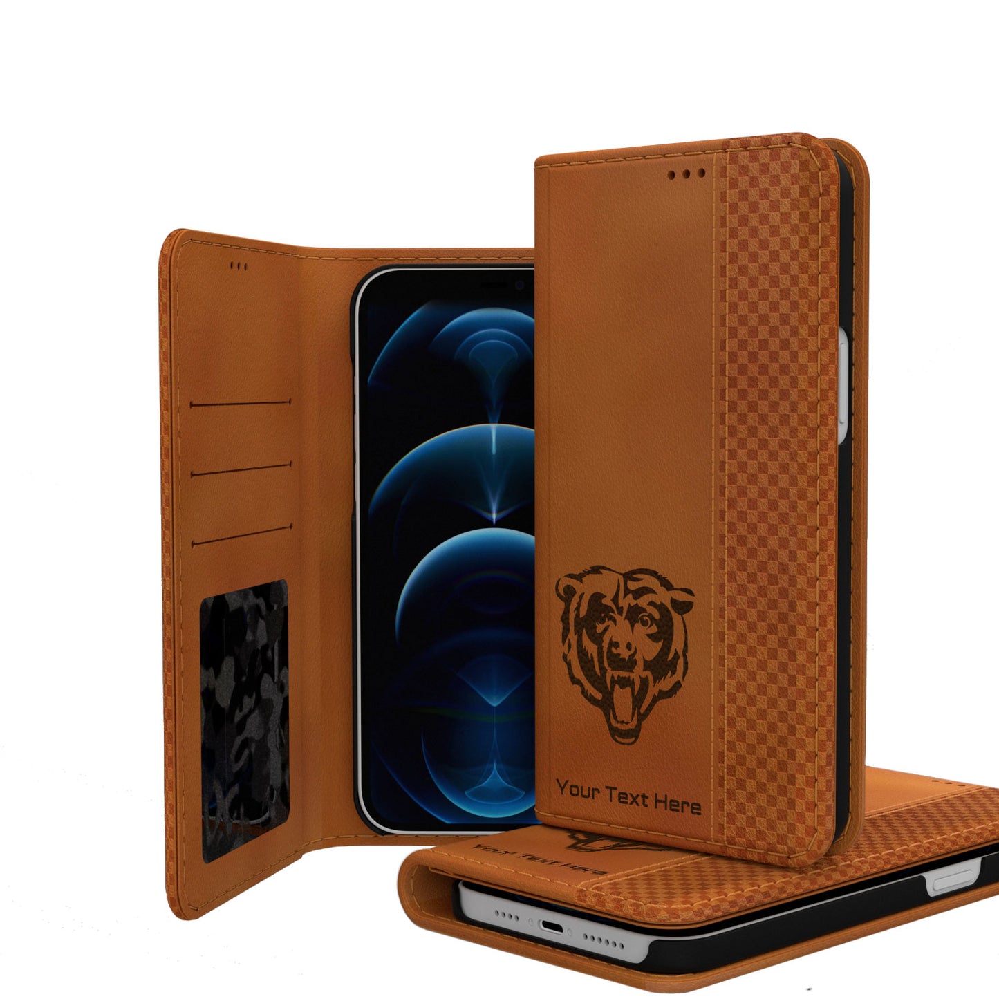 Chicago Bears Personalized Burn Design iPhone Folio Case