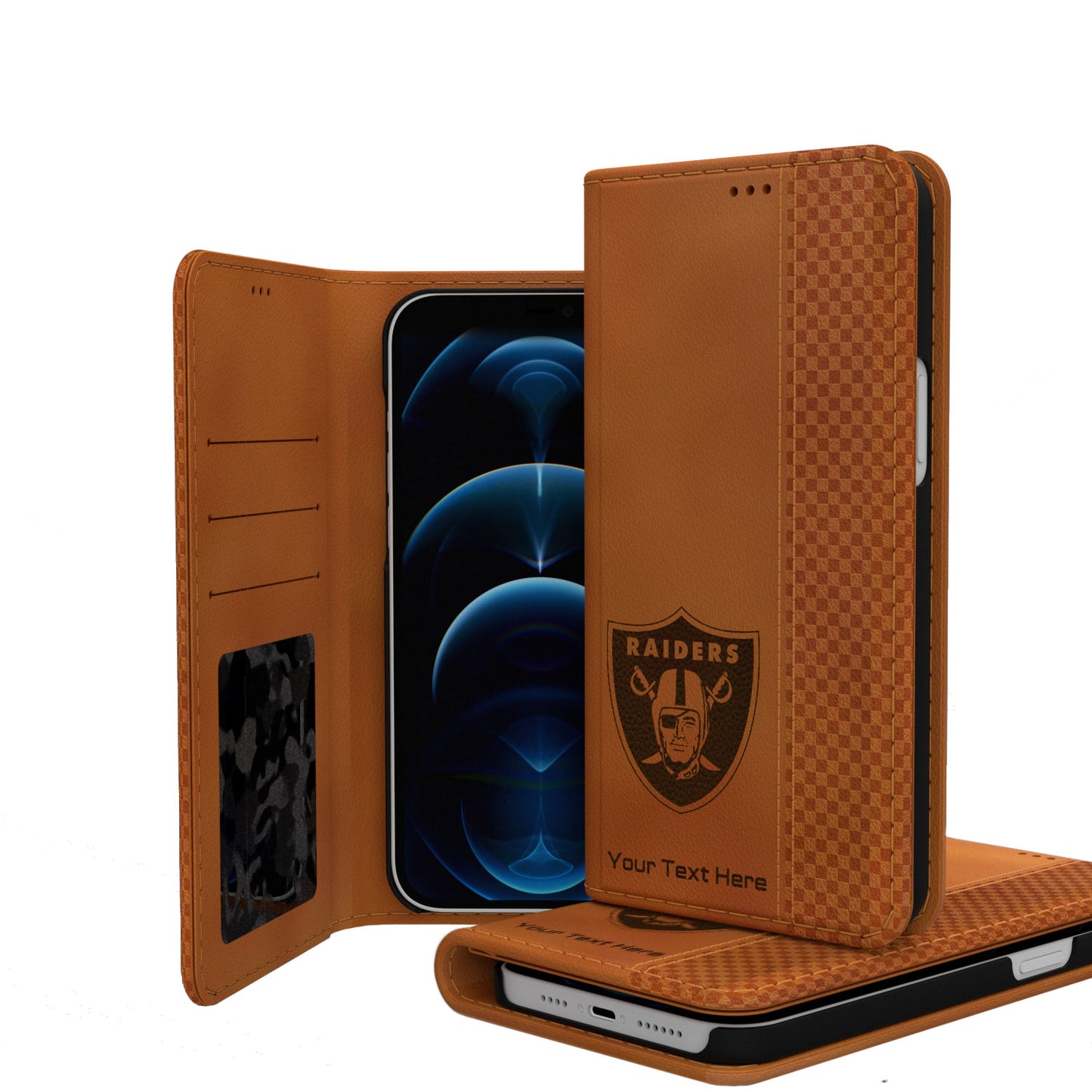 Las Vegas Raiders Personalized Burn Design iPhone Folio Case