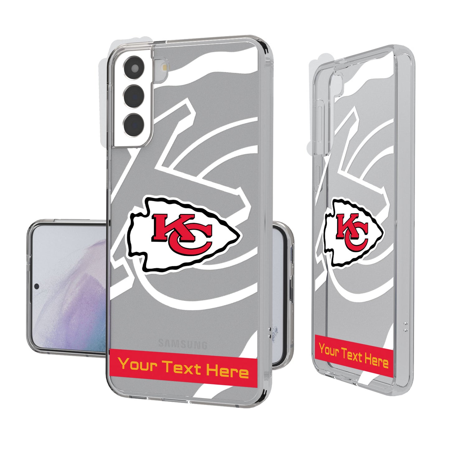 Kansas City Chiefs Personalized Tilt Design Galaxy Clear Case