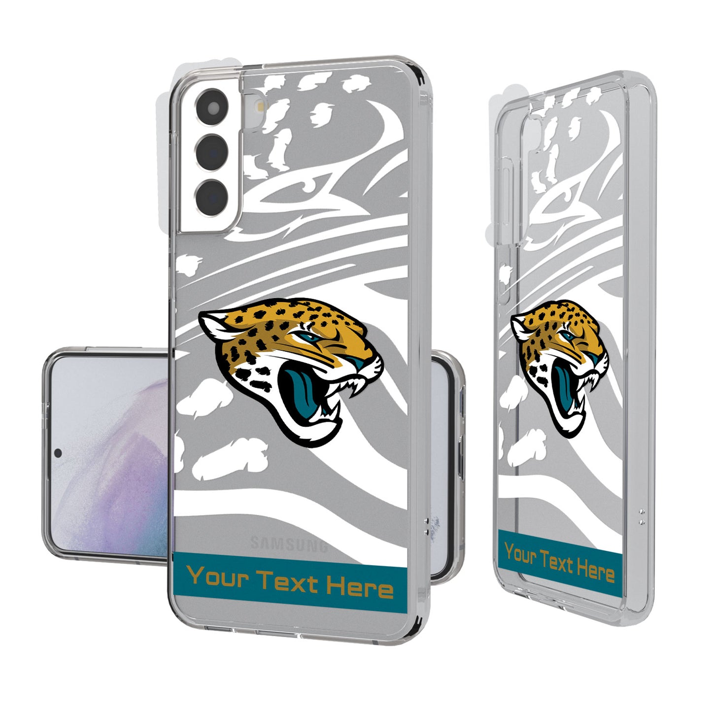 Jacksonville Jaguars Personalized Tilt Design Galaxy Clear Case