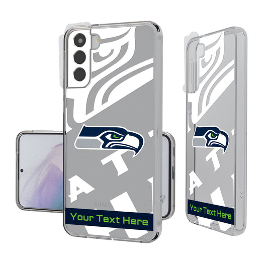 Seattle Seahawks Personalized Tilt Design Galaxy Clear Case