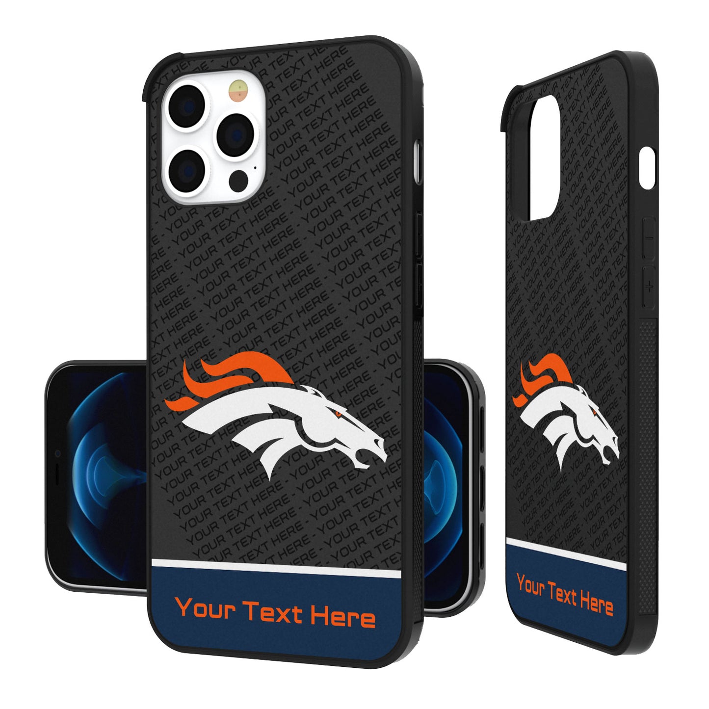 Denver Broncos Personalized EndZone Plus Design iPhone Bump Case