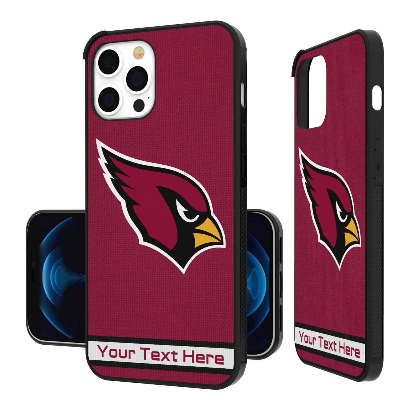 Arizona Cardinals Personalized Stripe Design iPhone Bump Case