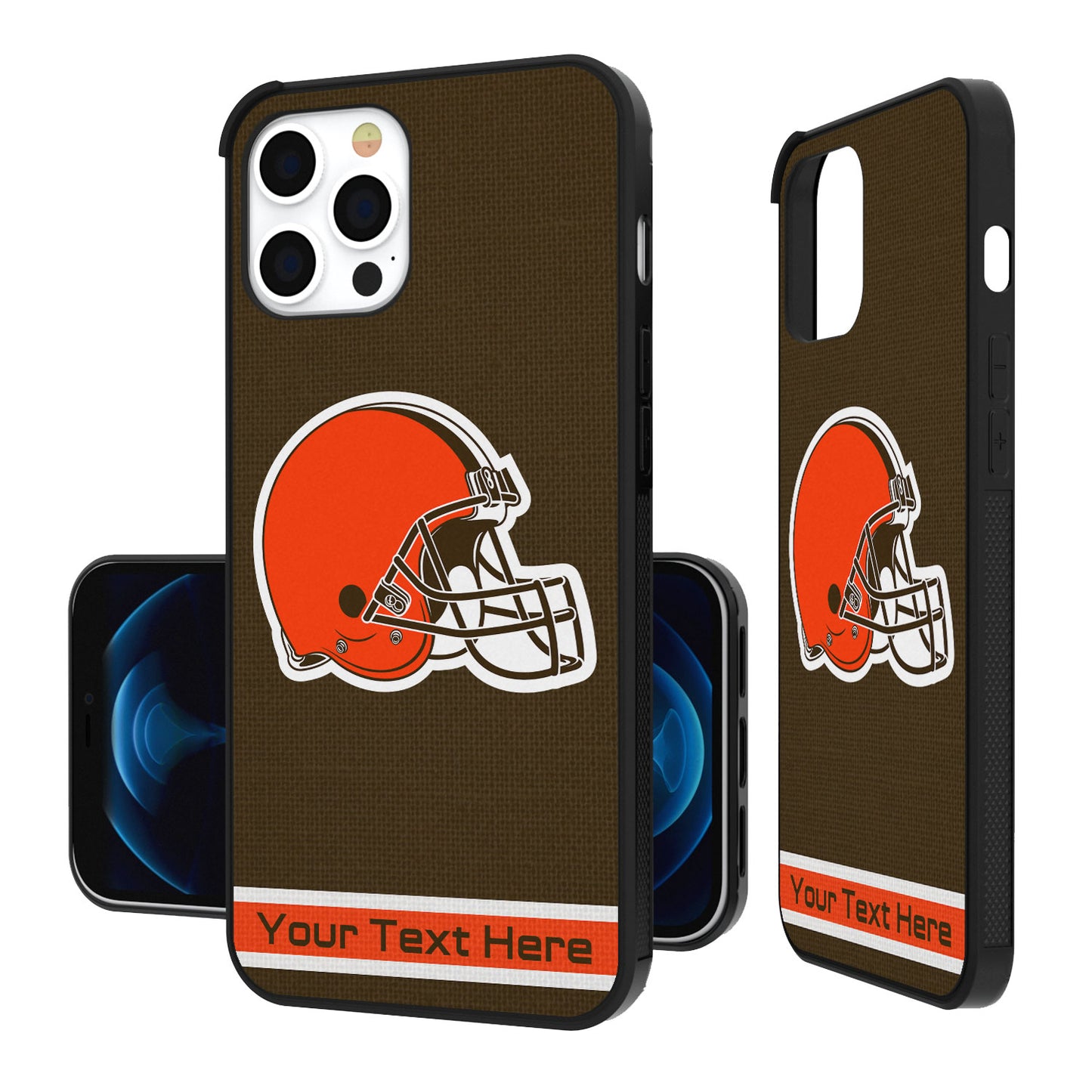 Cleveland Browns Personalized Stripe Design iPhone Bump Case