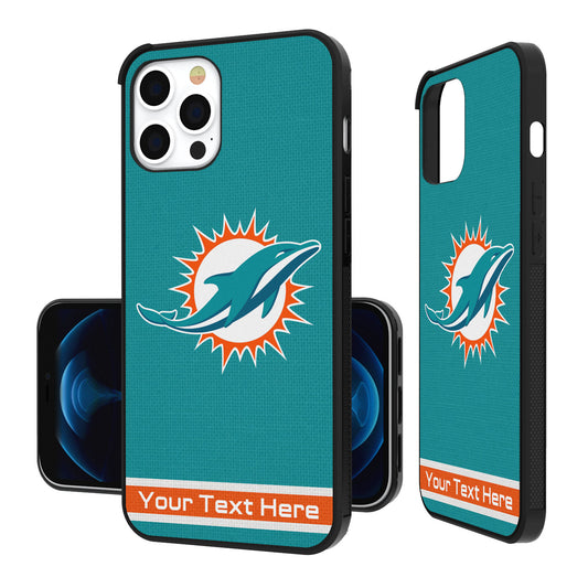 Miami Dolphins Personalized Stripe Design iPhone Bump Case