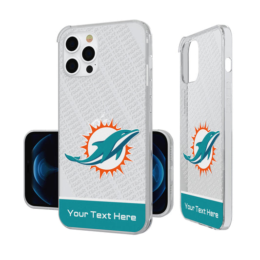 Miami Dolphins Personalized Endzone Plus Design iPhone Clear Case