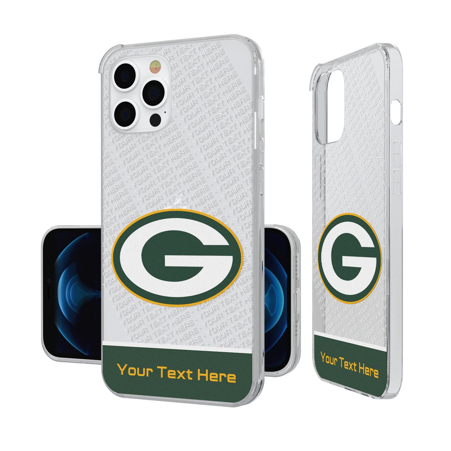 Green Bay Packers Personalized Endzone Plus Design iPhone Clear Case