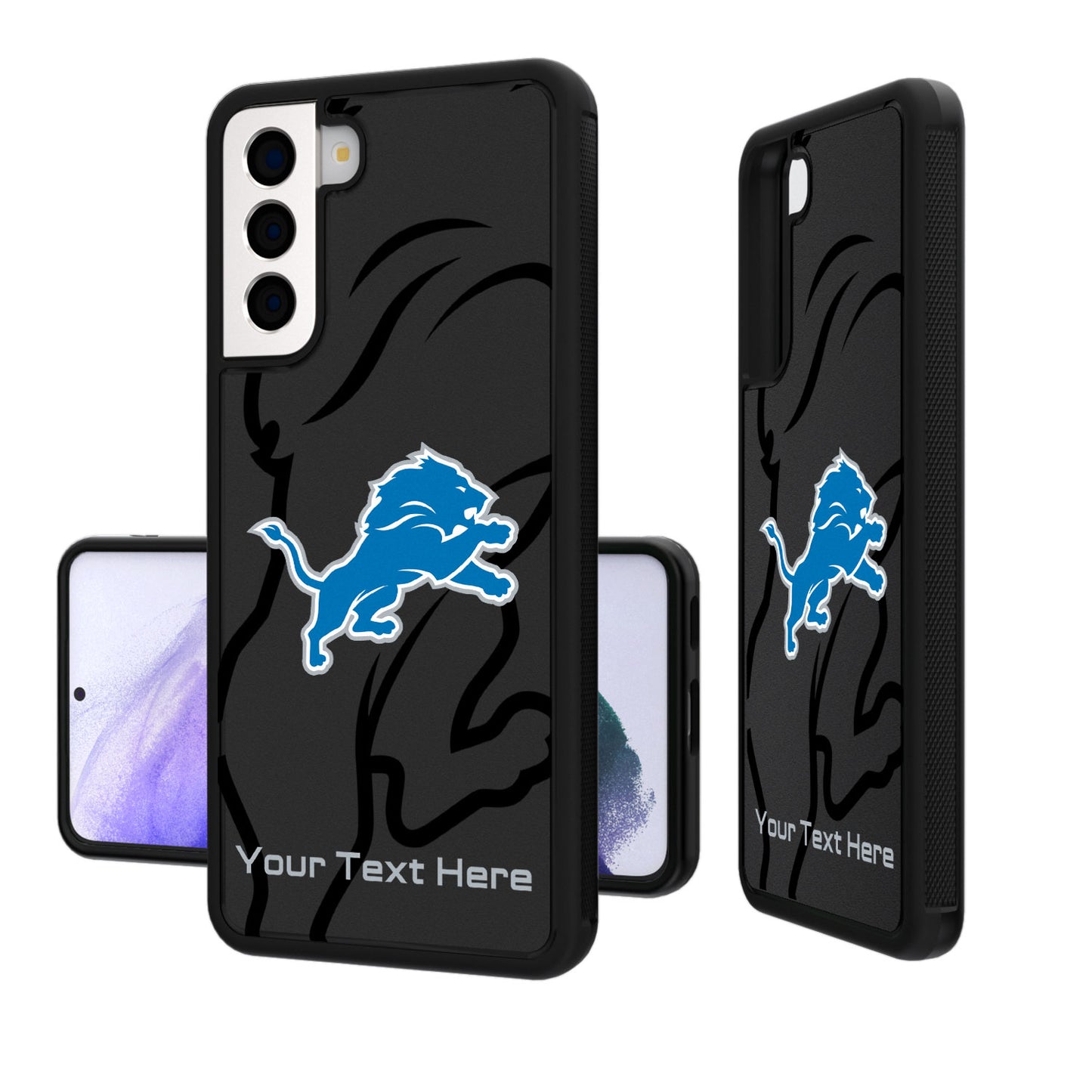 Detroit Lions Personalized Tilt Design Galaxy Bump Case