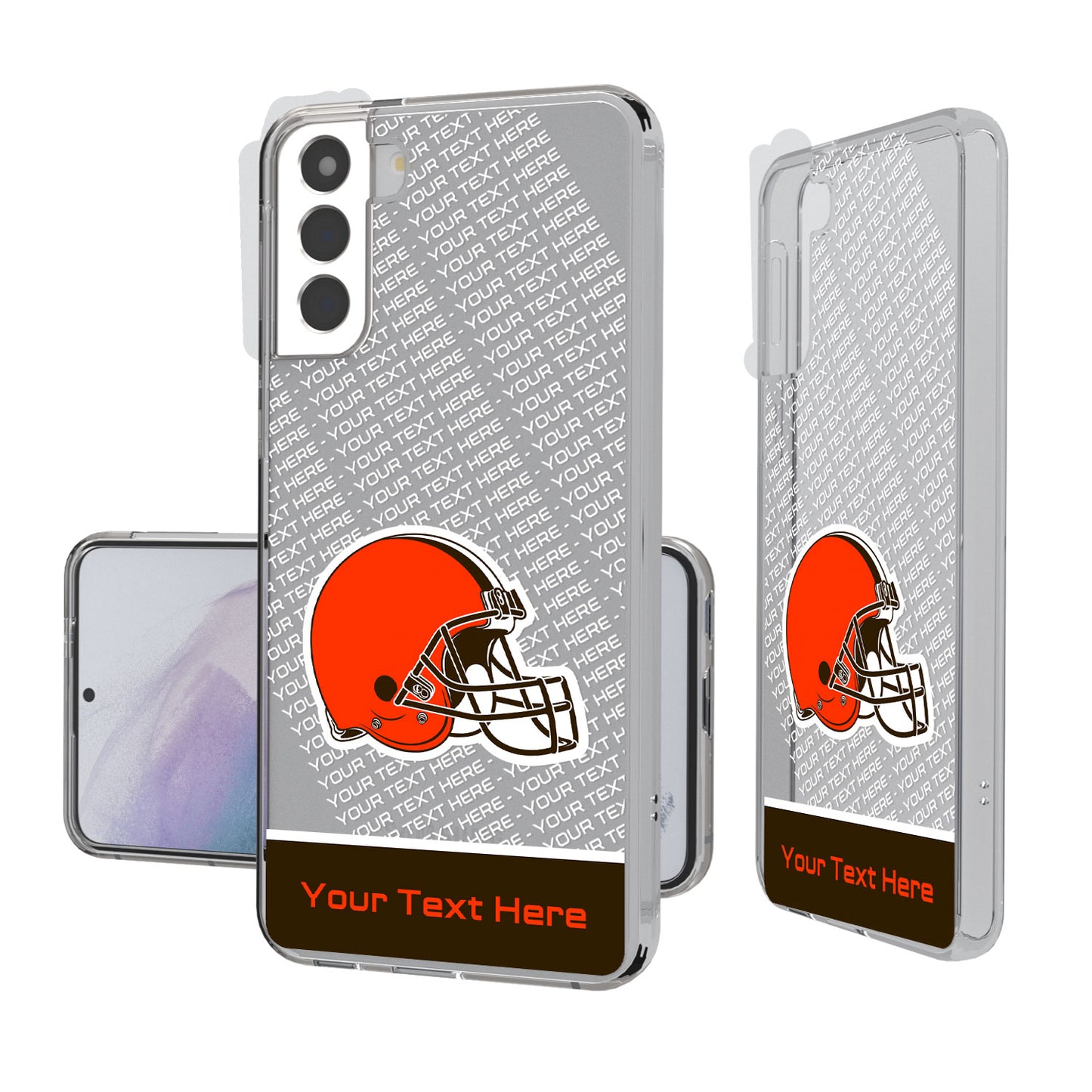 Cleveland Browns Personalized Endzone Plus Design Galaxy Clear Phone Case