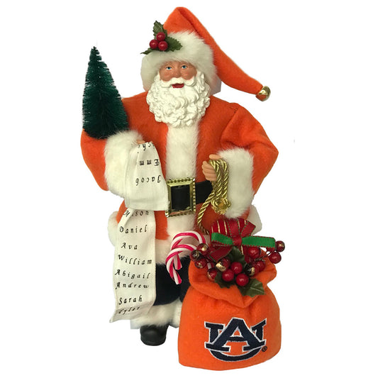 Orange Auburn Tigers 12'' Santa