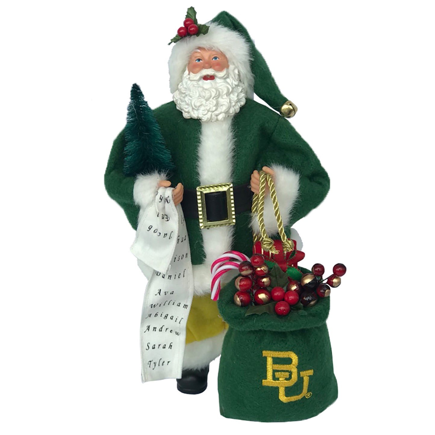 Green Baylor Bears 12'' Santa