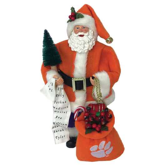 Orange Clemson Tigers 12'' Santa