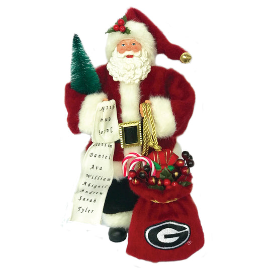 Red Georgia Bulldogs 12'' Santa