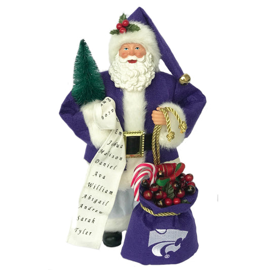 Purple Kansas State Wildcats 12'' Santa