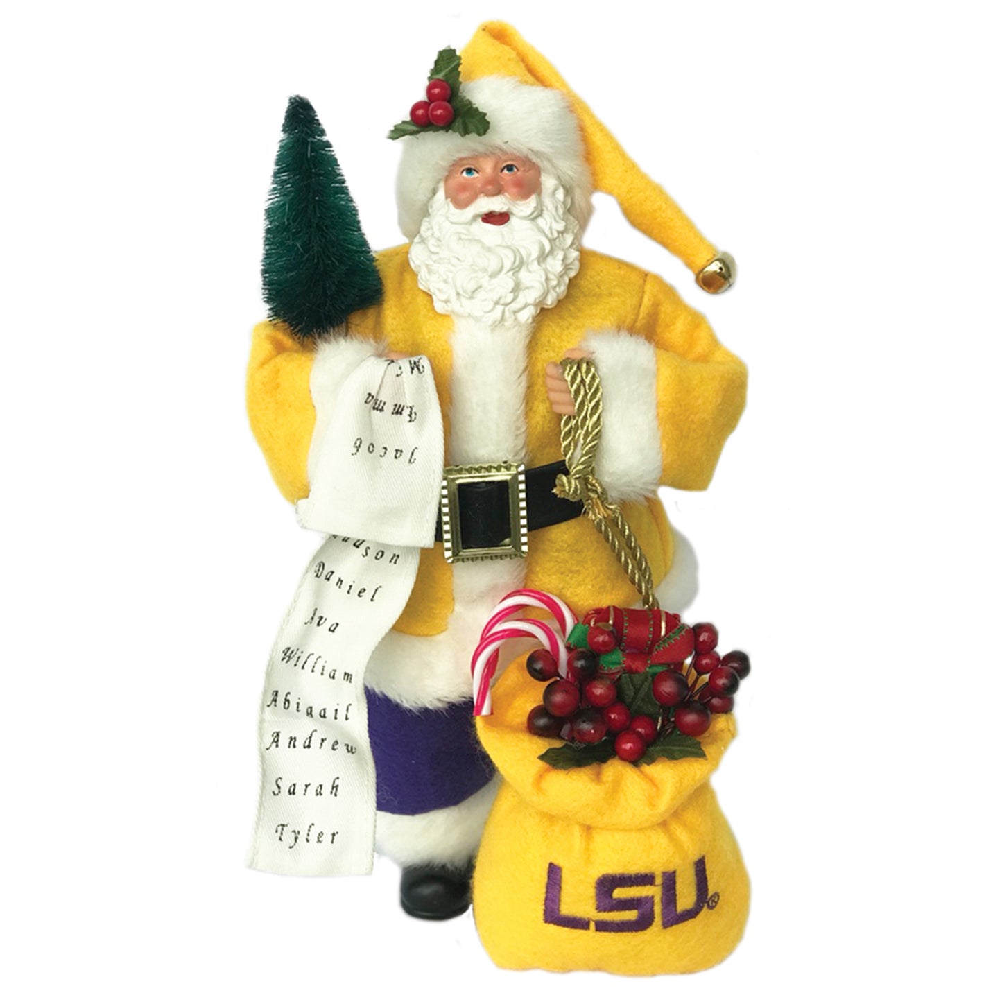 Gold LSU Tigers 12'' Santa