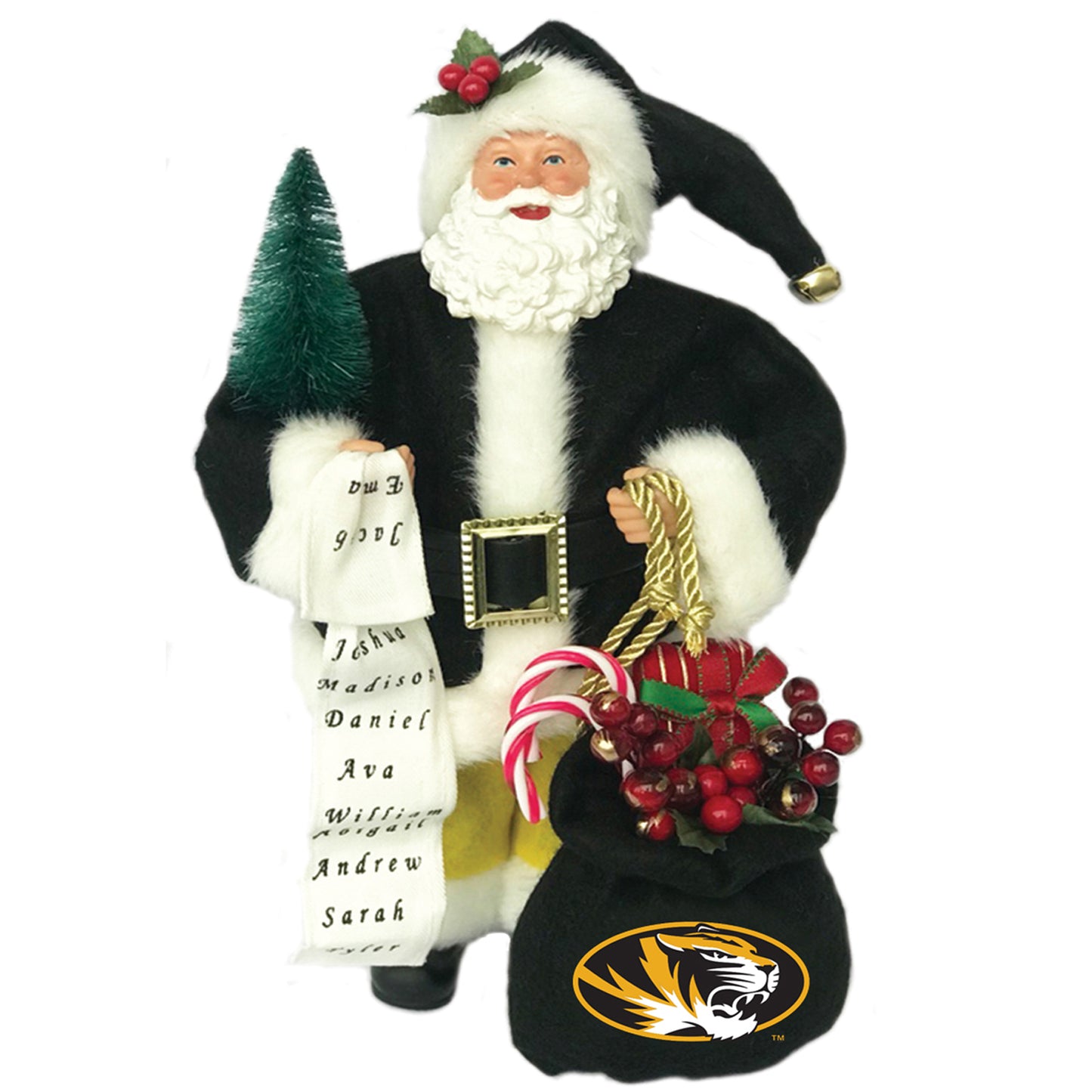 Black Missouri Tigers 12'' Santa