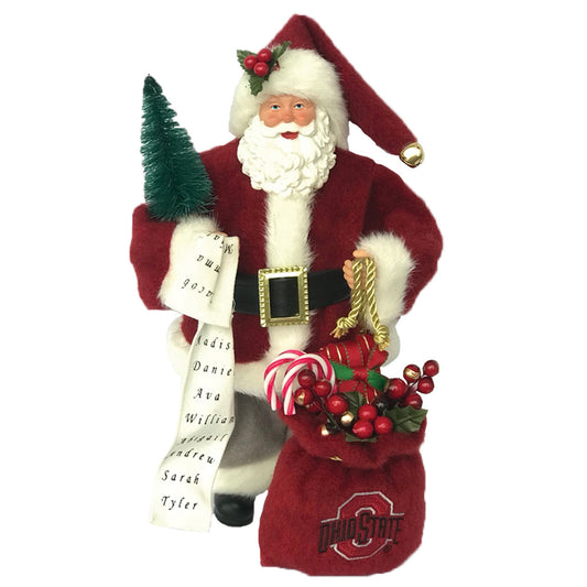 Scarlet Ohio State Buckeyes 12'' Santa Claus