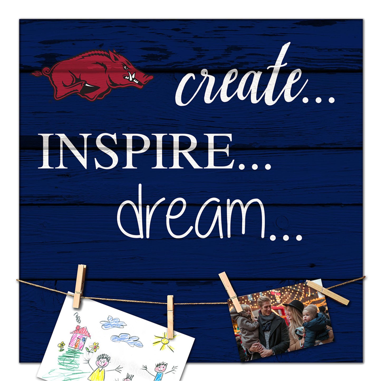 Arkansas Razorbacks 18'' x 18'' Create Inspire Dream Sign