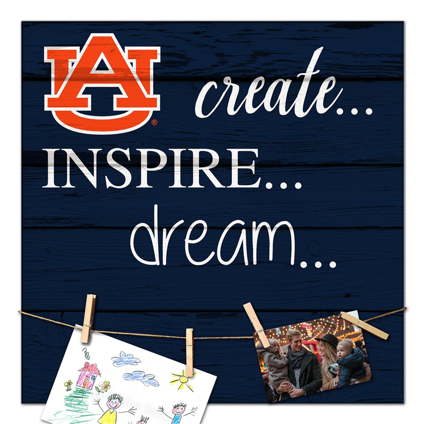 Auburn Tigers 18'' x 18'' Create Inspire Dream Sign