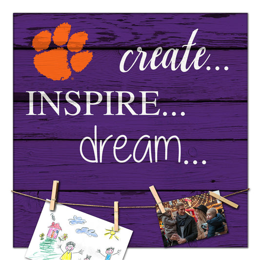 Clemson Tigers 18'' x 18'' Create Inspire Dream Sign