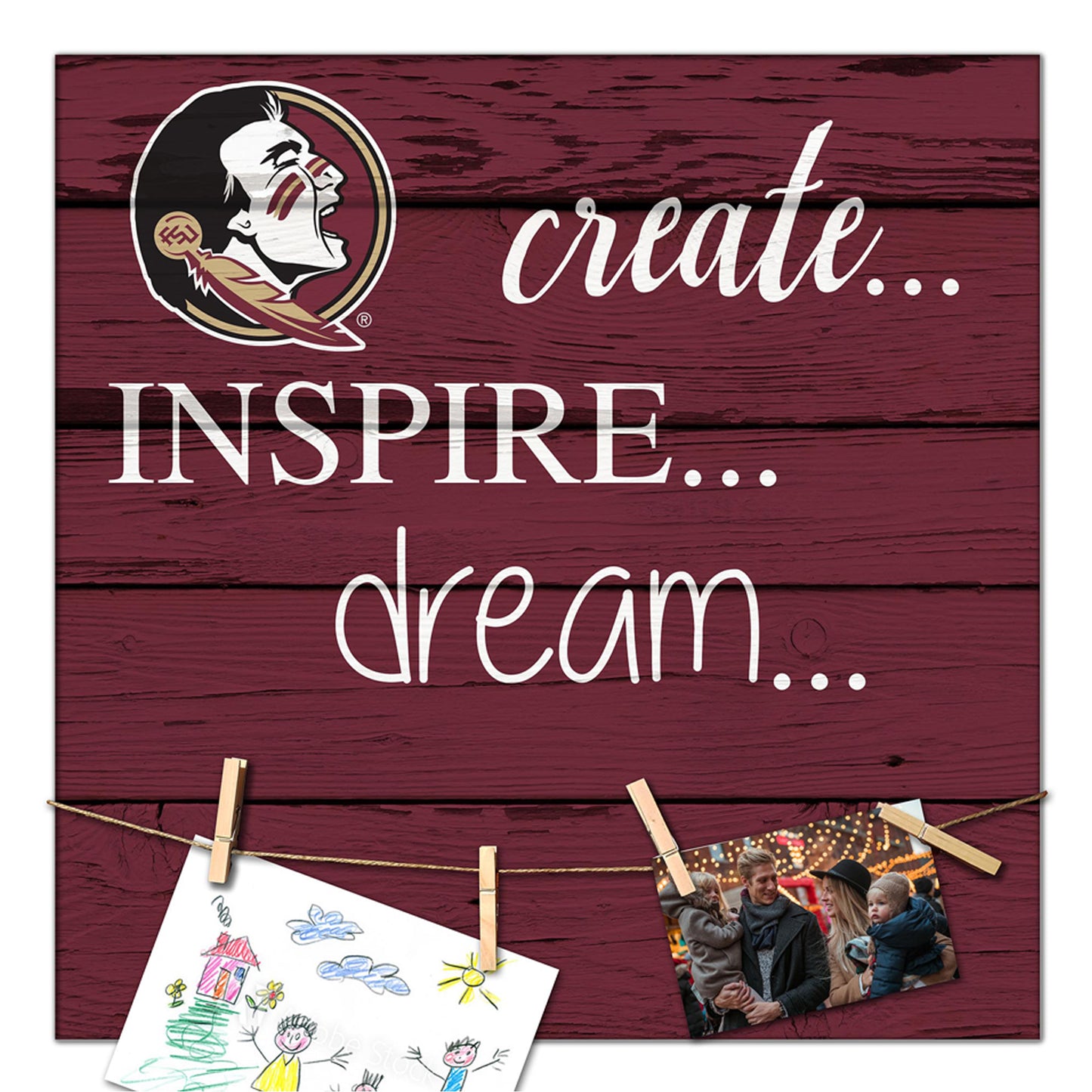 Florida State Seminoles 18'' x 18'' Create Inspire Dream Sign