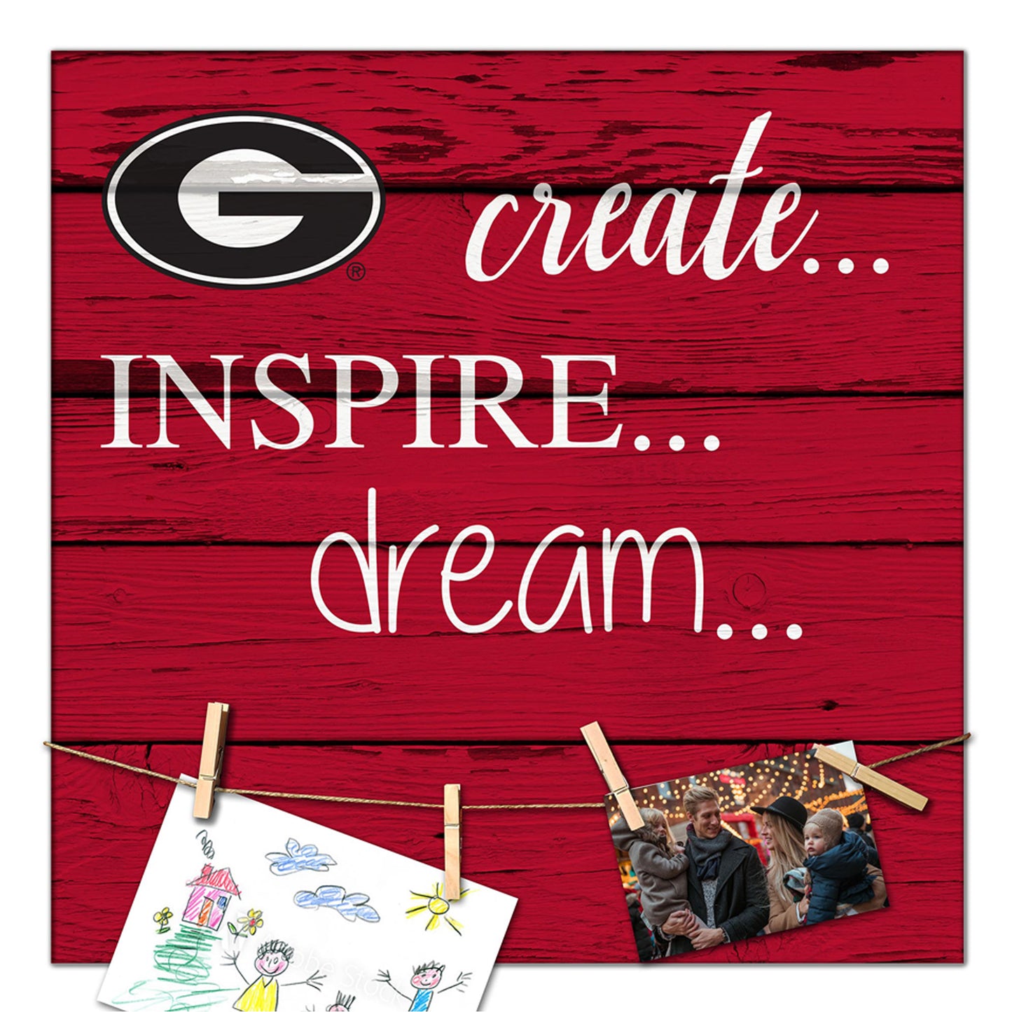 Georgia Bulldogs 18'' x 18'' Create Inspire Dream Sign