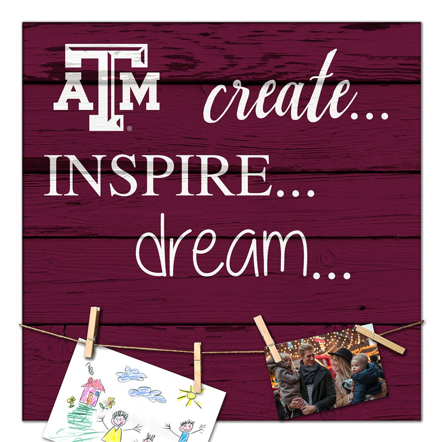 Texas A&M Aggies 18'' x 18'' Create Inspire Dream Sign