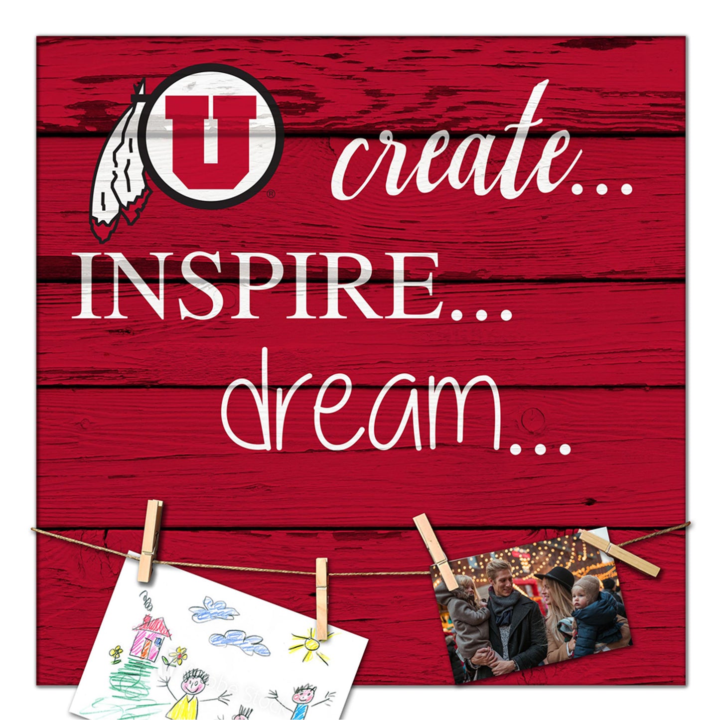 Utah Utes 18'' x 18'' Create Inspire Dream Sign