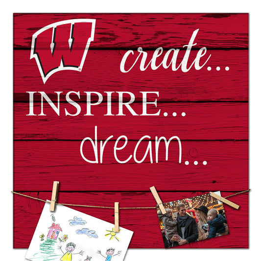 Wisconsin Badgers 18'' x 18'' Create Inspire Dream Sign