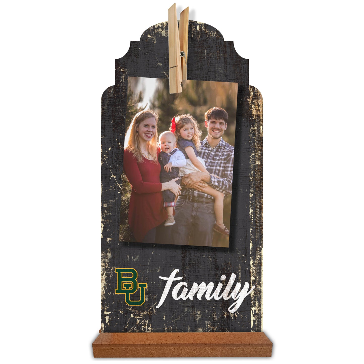 Baylor Bears 6'' x 12'' Family Clothespin Sign