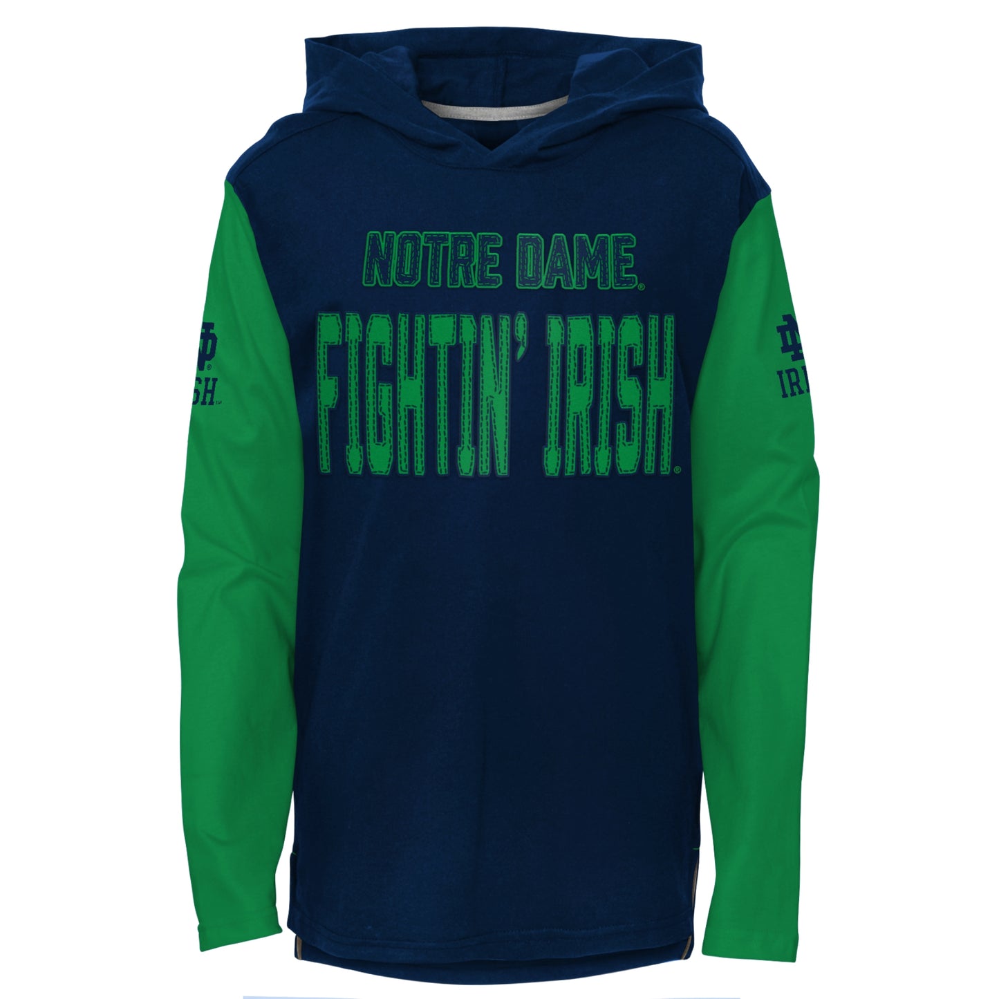 Youth Navy Notre Dame Fighting Irish Heritage Hoodie Long Sleeve T-Shirt