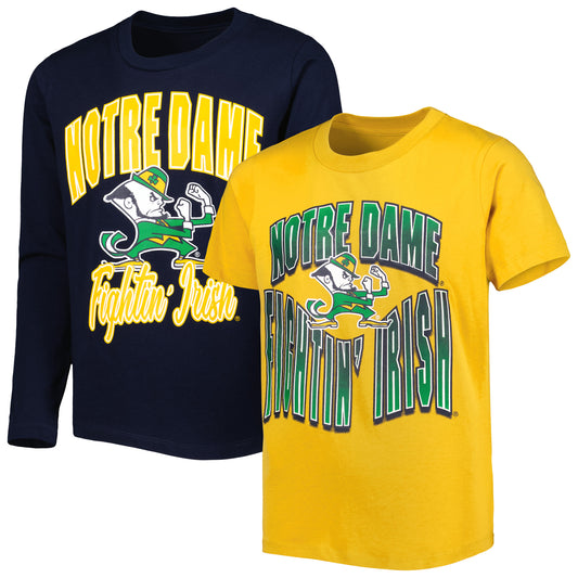 Youth Navy/Gold Notre Dame Fighting Irish Game Day T-Shirt Combo Pack