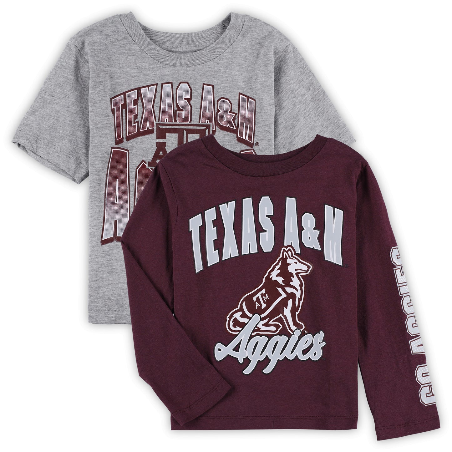 Preschool Maroon/Heather Gray Texas A&M Aggies Game Day T-Shirt Combo Pack