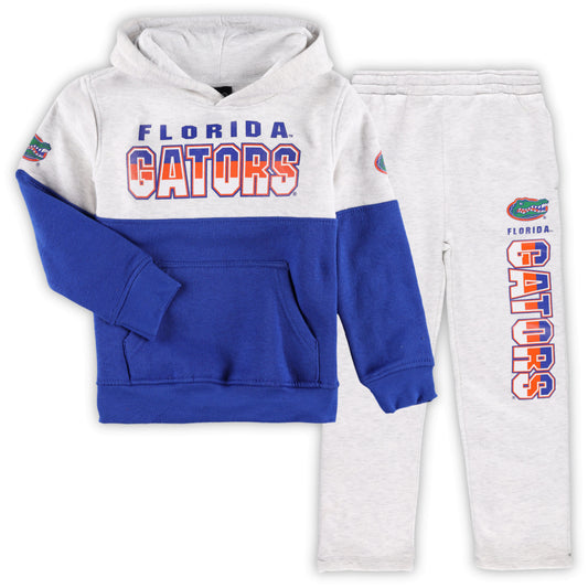 Preschool Heather Gray/Royal Florida Gators Playmaker Pullover Hoodie & Pants Set