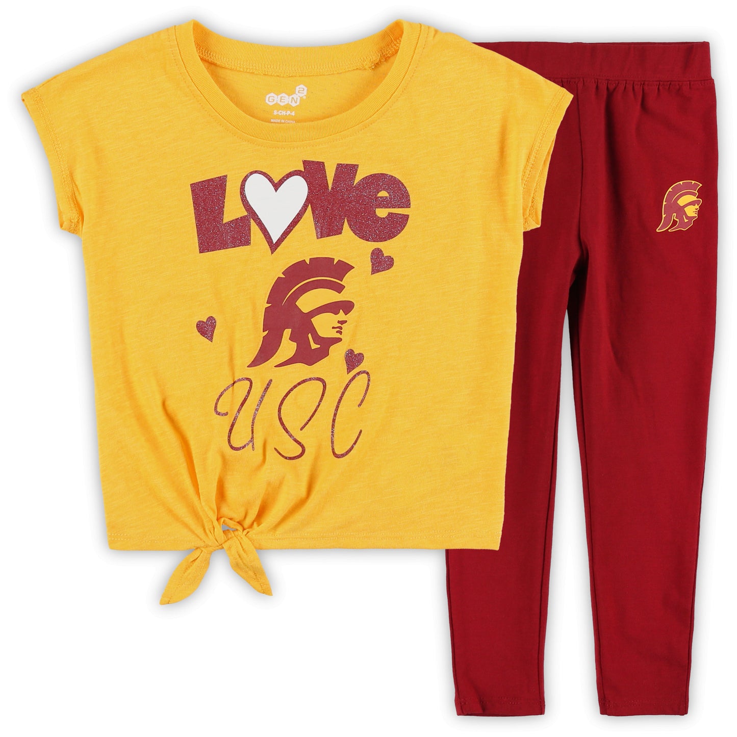 Preschool & Toddler Gold/Cardinal USC Trojans Forever Love T-Shirt & Leggings Set