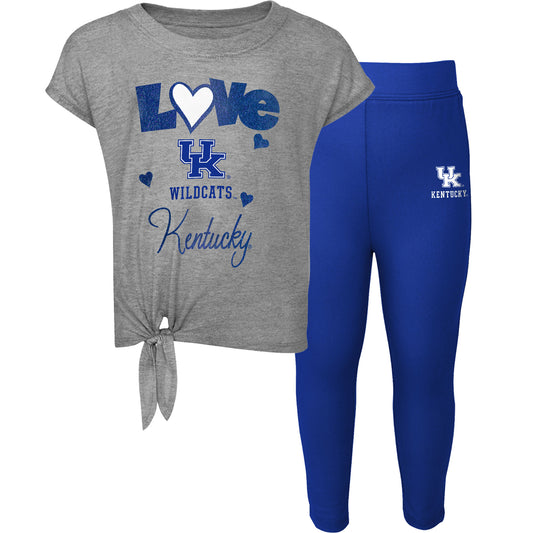 Preschool & Toddler Heathered Gray/Royal Kentucky Wildcats Forever Love T-Shirt & Leggings Set