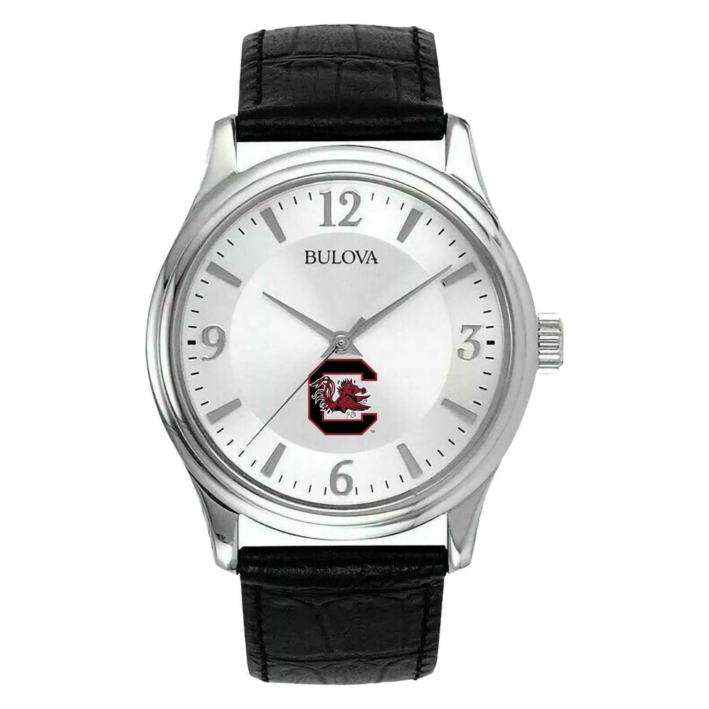 Men's Silver South Carolina Gamecocks Leather Watch