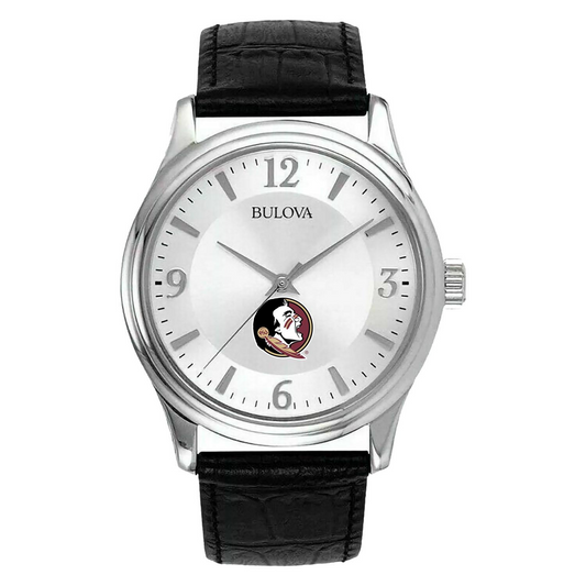 Men's Silver Florida State Seminoles Leather Watch