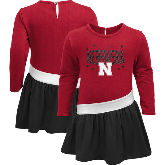 Toddler Scarlet Nebraska Huskers Heart to Heart French Terry Dress