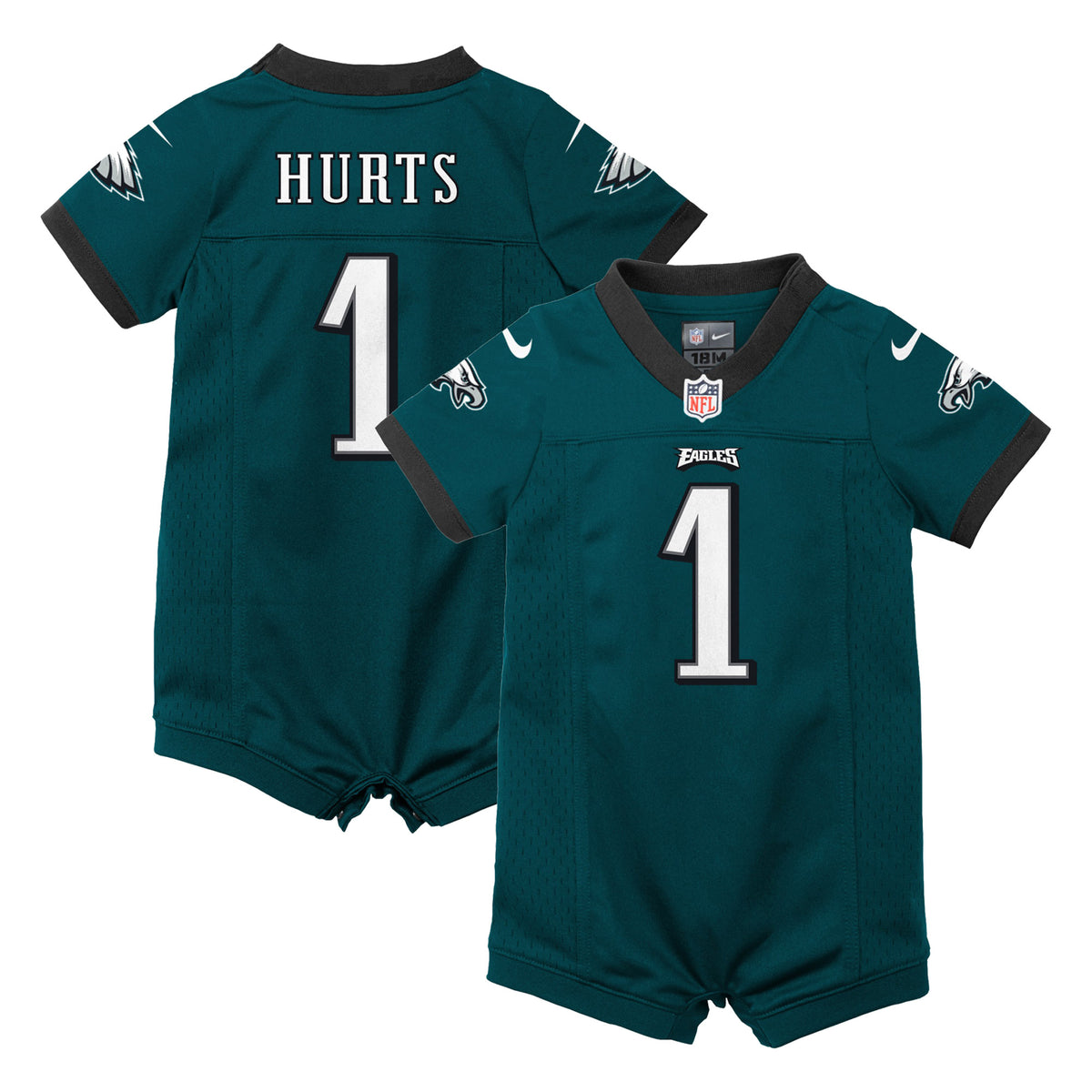 Newborn & Infant Nike Jalen Hurts Midnight Green Philadelphia Eagles Game Romper Jersey