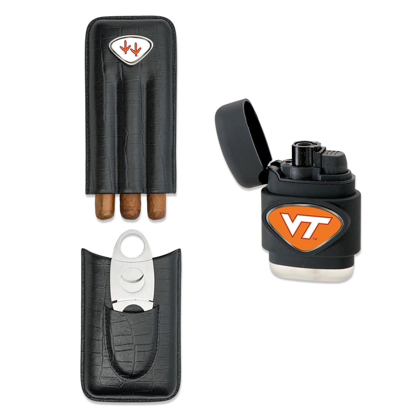 Black Virginia Tech Hokies Cigar Gift Set
