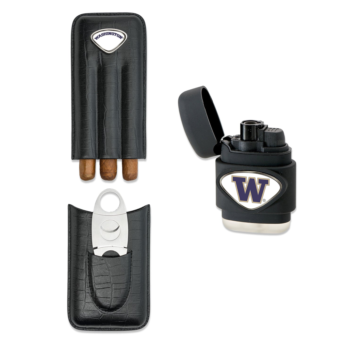 Black Washington Huskies Cigar Gift Set