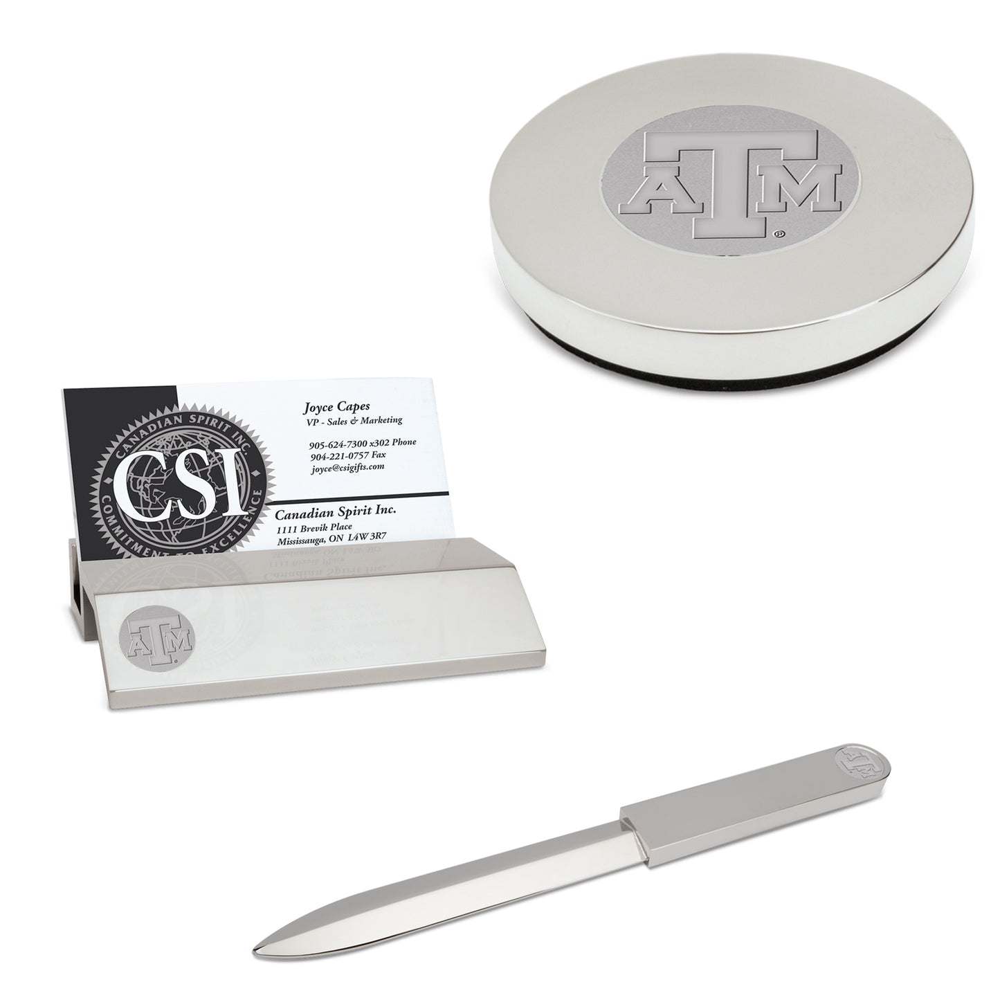 Silver Texas A&M Aggies Desk Gift Set