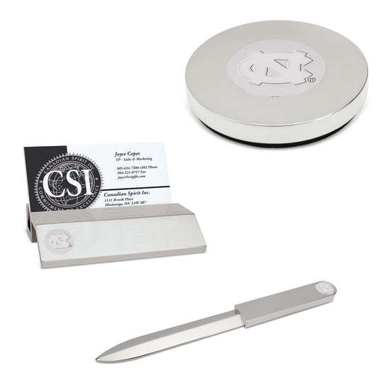 Silver North Carolina Tar Heels Desk Gift Set