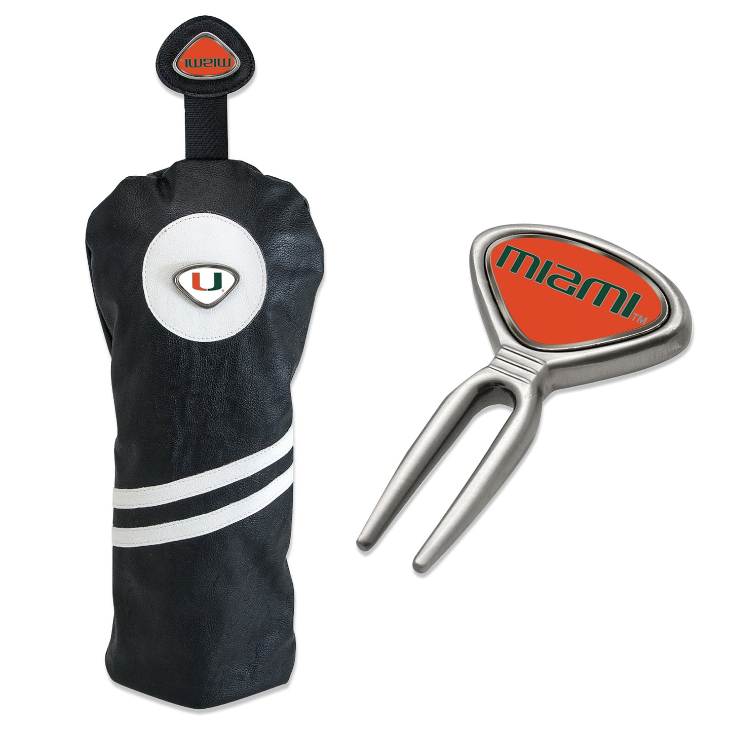 Black Miami Hurricanes Golf Gift Set