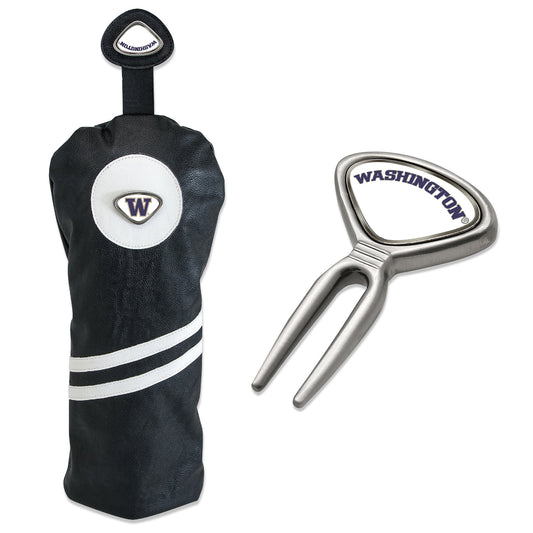 Black Washington Huskies Golf Gift Set